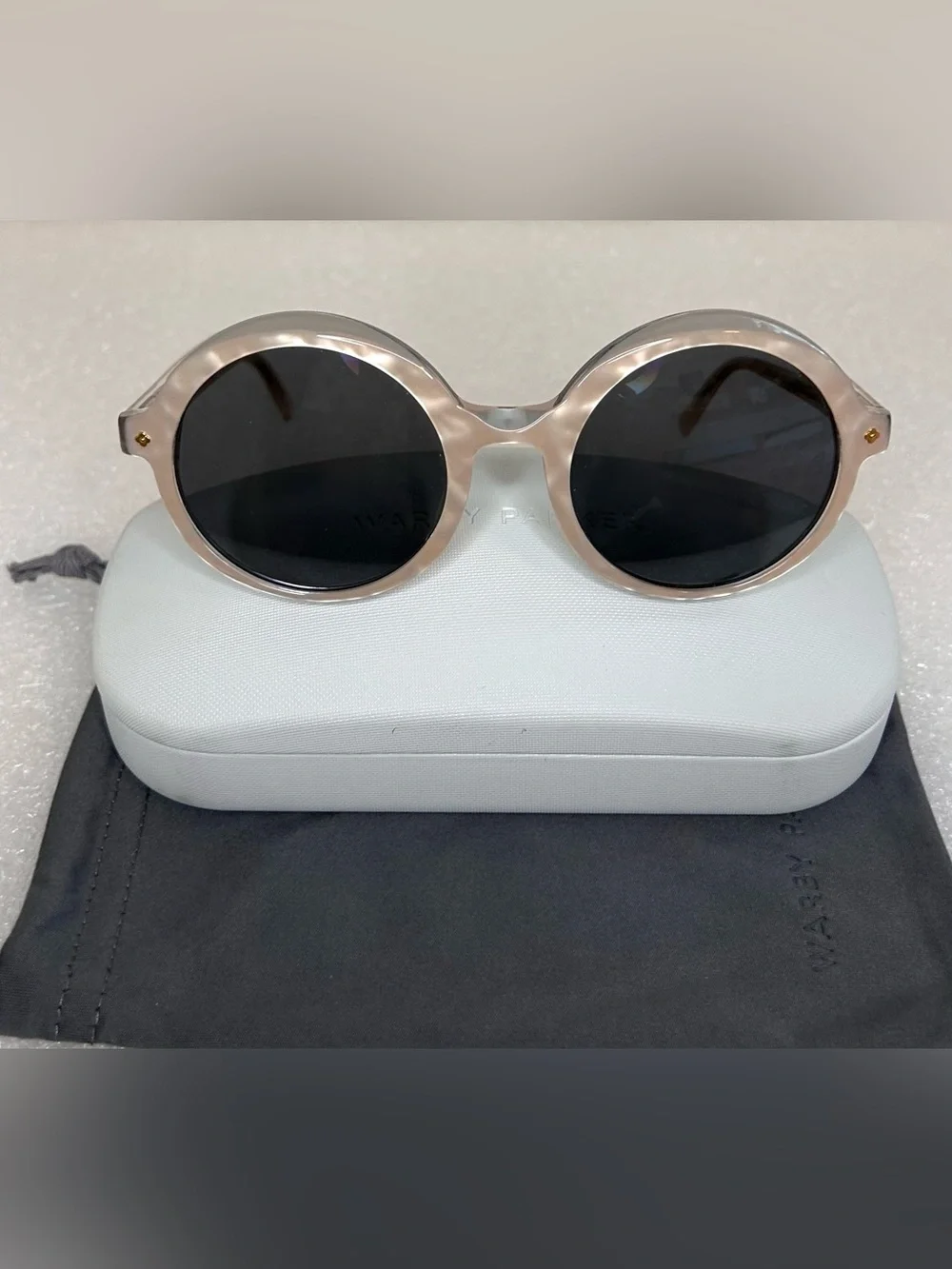 Warby Parker x Leith 627 Round Sunglasses Womens Iridescent Pearl 52-22-142